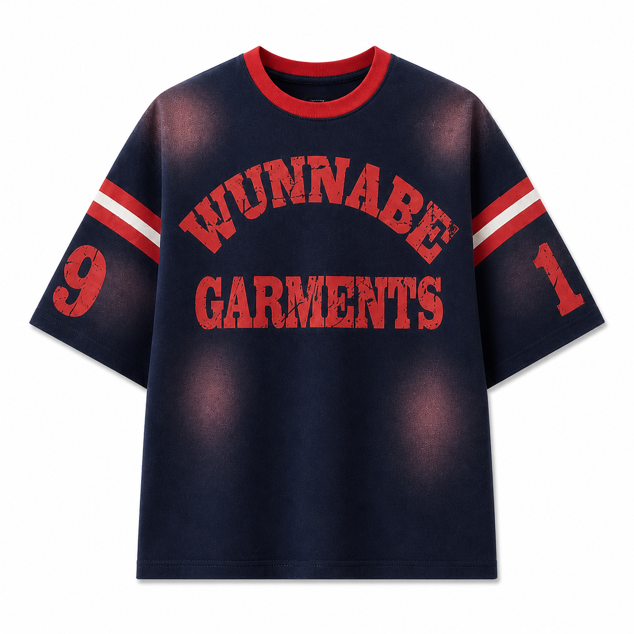 WUNNABE CROPPED BOXY T-SHIRT - BLUE